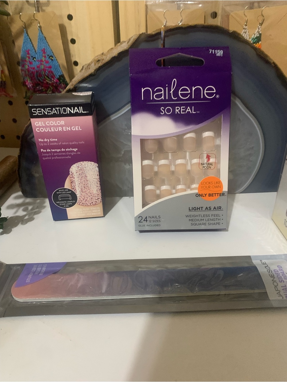 So Real Natural Look False Nails - White French Tip bundle